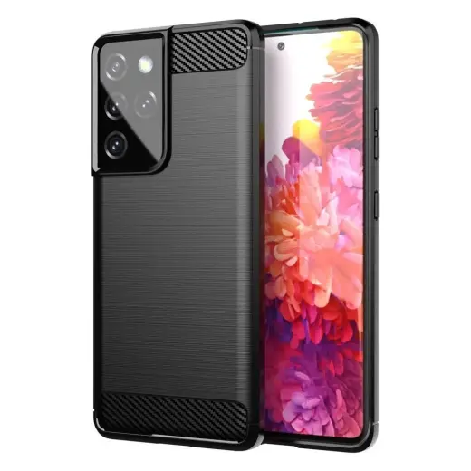 Carbon Case flexible phone case for Samsung Galaxy S21 Ultra (G998) black