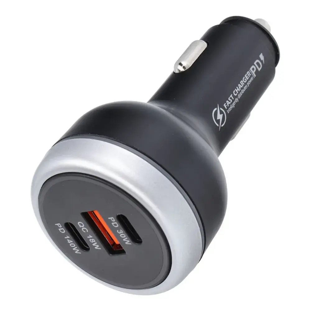 CC69-2C1A auto lādētājs | 65W | PD, QC | USB-A, USB-C | melns
