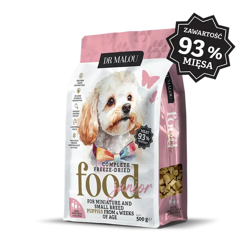 Liofilizēta barība kucēniem - DR Malou, Puppies - Duck with goat's milk and egg yolk 500g