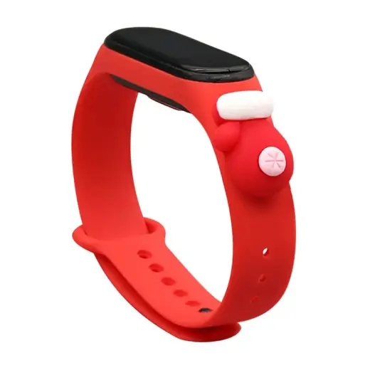 Xmas nutikella rihm Xiaomi Mi Band 5/6 jaoks | silikoonist | punane