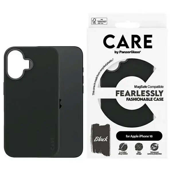 CARE by PanzerGlass Fashion Case iPhone 16 6.1" czarny|black MagSafe 1377