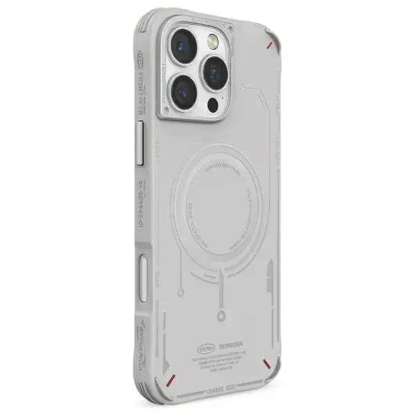 Skinarma case Mecha iPhone 16 Pro 6.3" Magnetic Charging light grey