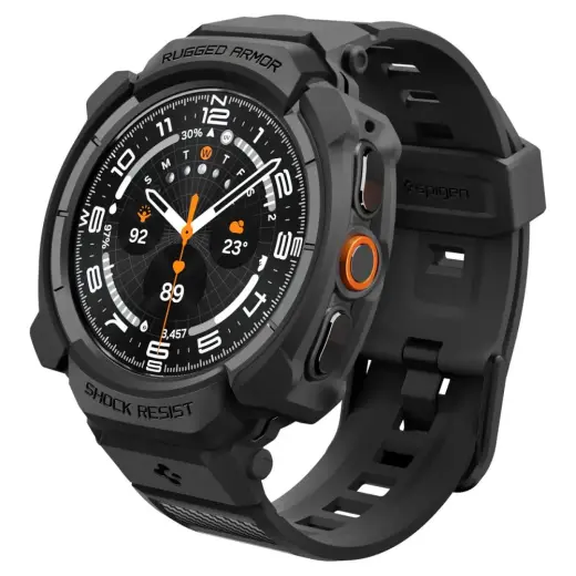Spigen Rugged Armor Pro išmaniojo laikrodžio dėklas Samsung Galaxy Watch Ultra 2 (47 mm) | juodas