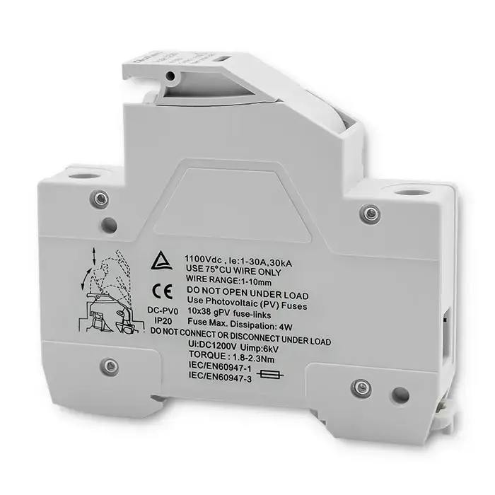Qoltec Fuse base with diode + DC fuse| 1P|1000V |30A |10x38 |solar