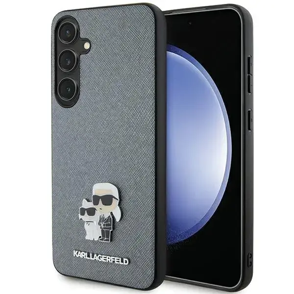 Karl Lagerfeld KLHCS24SPSAKCMPG S24 S921 hardcase szary|grey Saffiano Karl & Choupette Metal Pin