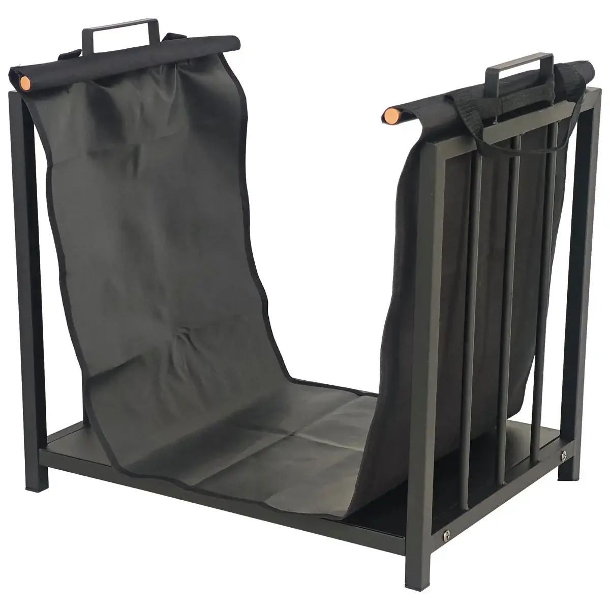 DOFLAME Firewood rack H164-B with fabric bag, black