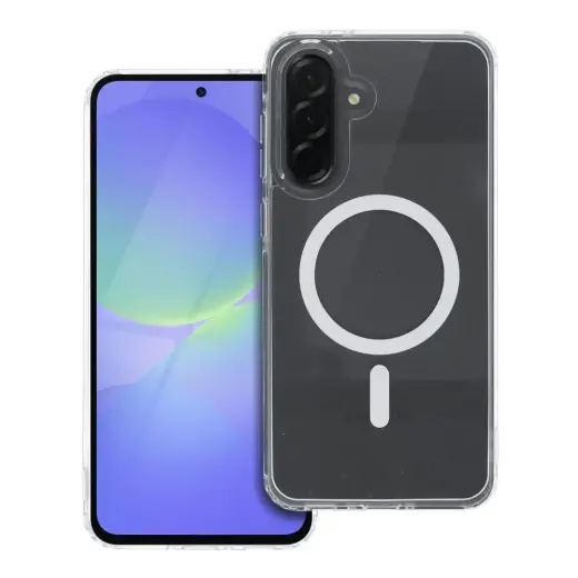 Drop Glue Colorful Ring phone case with MagSafe support for Samsung Galaxy A36 5G (A366) white