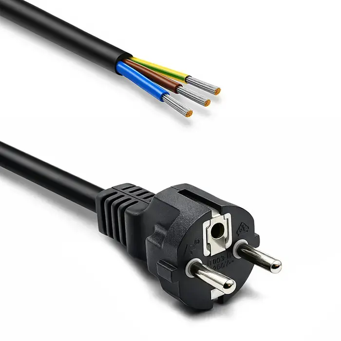 Qoltec Power cord | SCHUKO CEE 7/7 plug | Cu copper | stripped and soldered | 3x1.50 mm² | 3m