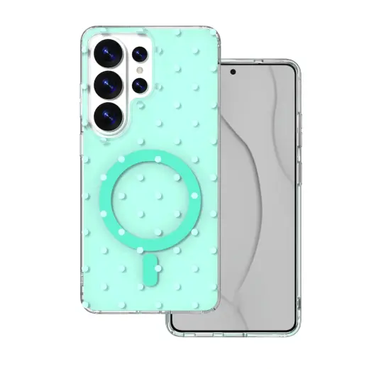 Bubble Dots Mag telefoni ümbris MagSafe toega Samsung Galaxy S26 Ultra (S948) roheline