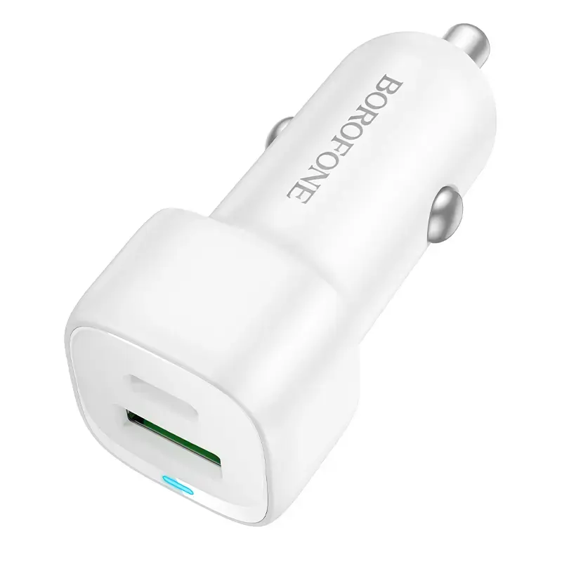 Borofone BZ34B Cloud auto lādētājs | 38W | PD, QC | USB-A, USB-C | balts