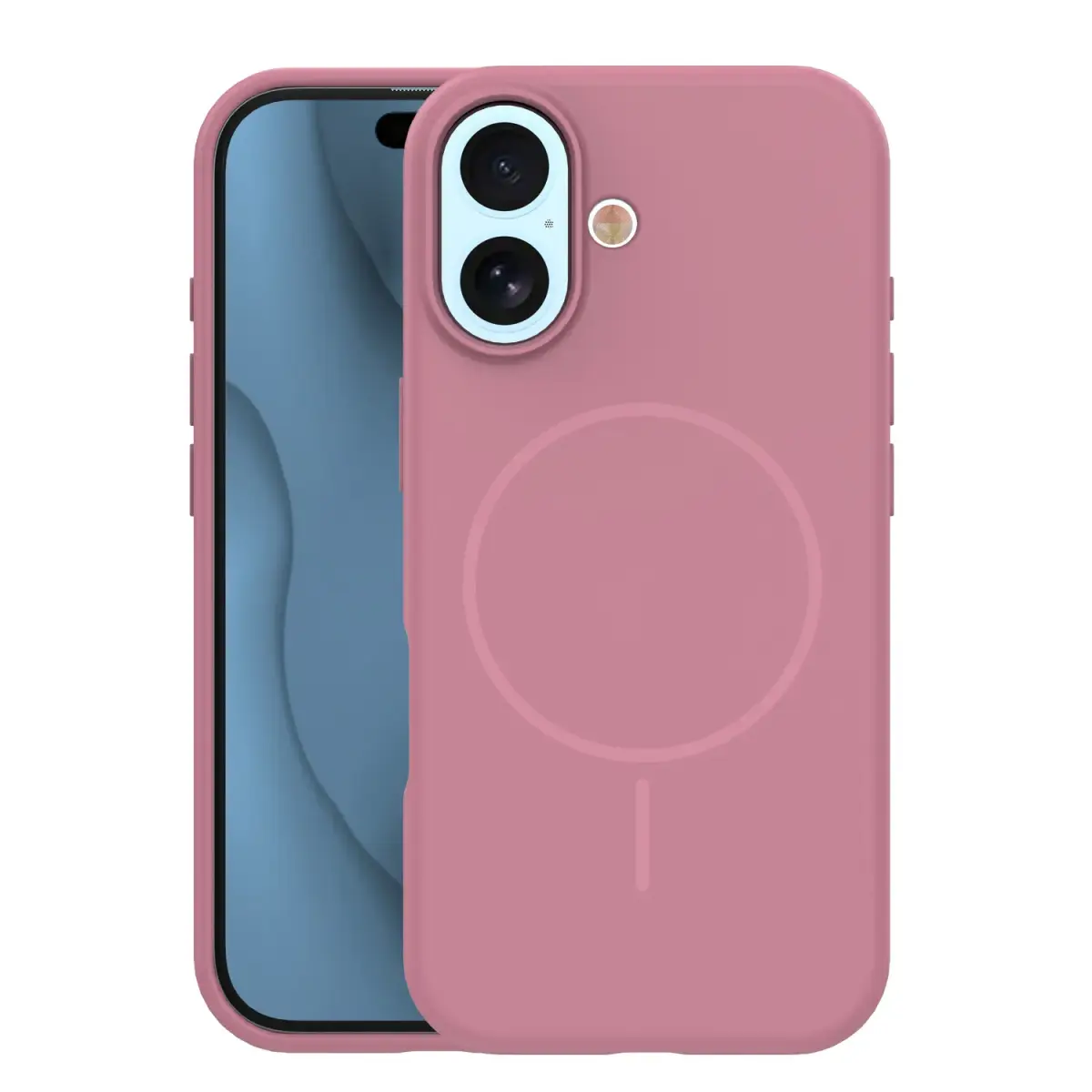 Silicone Thin maciņš ar MagSafe atbalstu telefonam iPhone 17 rozā