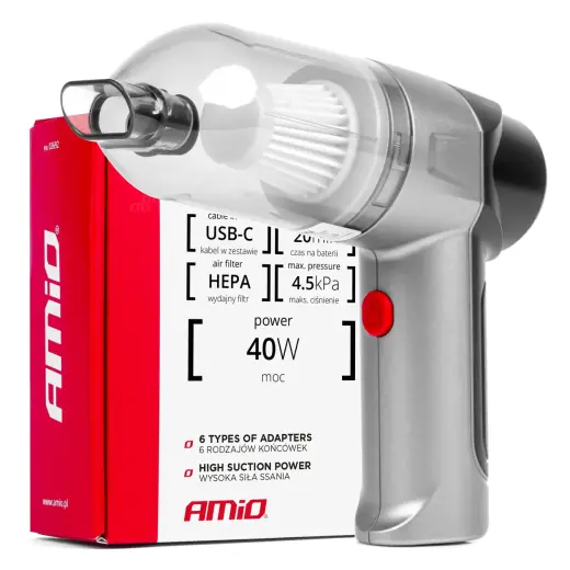 Cordless car vacuum cleaner HEPA AMiO-03692