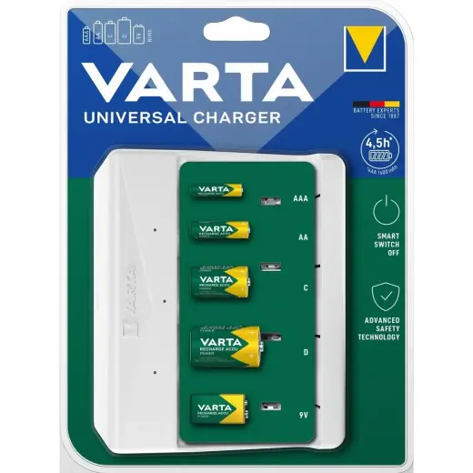 VARTA UNIVERSAL CHARGER 57658 9V, R14, R20 (without batteries)
