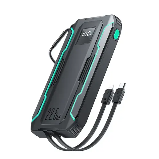 Joyroom JR-L017 external battery (powerbank) | 10000 mAh | 22.5W | USB-A, USB-C, Lightning | LED flashlight, LED display | black