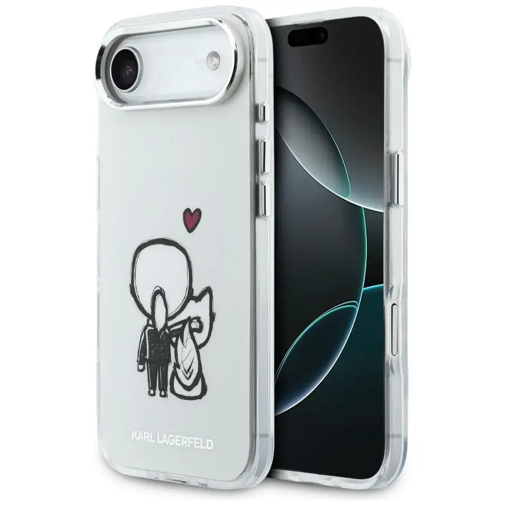 Karl Lagerfeld Karl & Choupette maciņš ar MagSafe atbalstu telefonam iPhone 17 Air caurspīdīgs