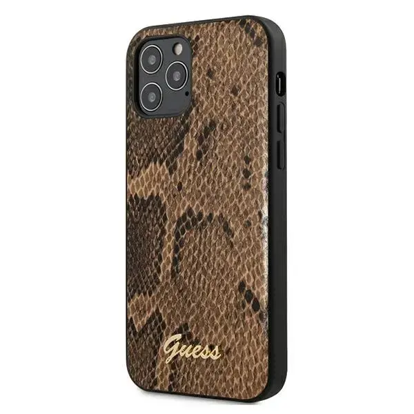 Guess GUHCP12MPUSNSMLBR iPhone 12|12 Pro 6,1" brązowy|brown hardcase Script Python Collection