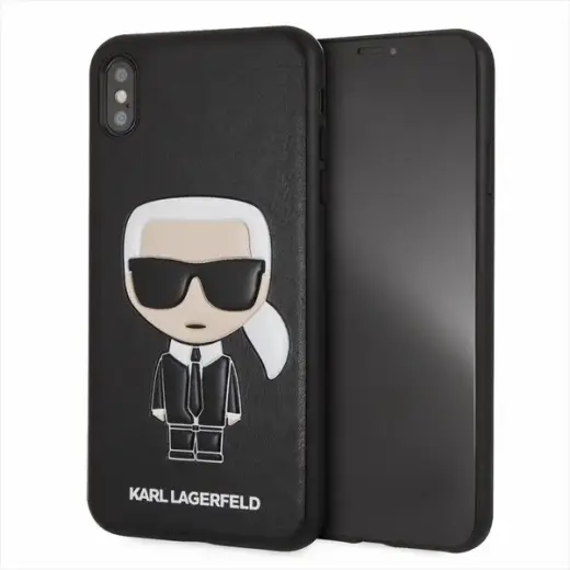 Karl Lagerfeld KLHCI65IKPUBK iPhone Xs Max hardcase czarny|black Iconic Karl Embossed