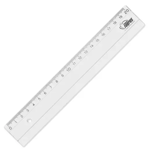 Lineāls Forpus 20cm, caurspīdīgs