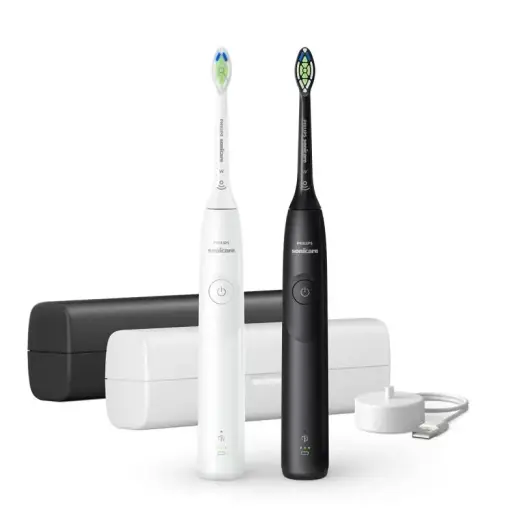 Philips Toothbrush HX7109 01 Sonicare 5300 Duopack black Schwarz and white (HX7109/01)