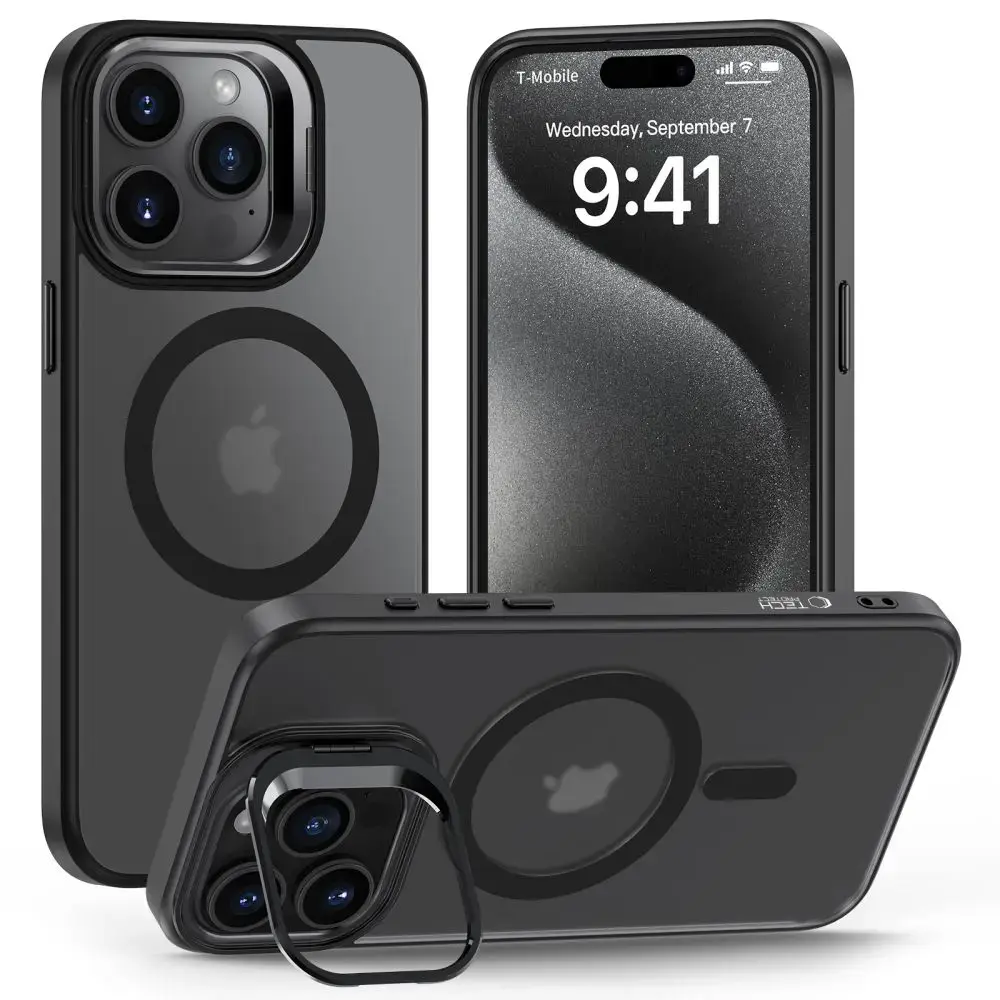 TECH-PROTECT MAGSTAND MAGSAFE IPHONE 15 PRO MATĒTS MELNS