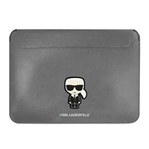 Karl Lagerfeld Saffiano Ikonik Computer Sleeve 13|14" Silver