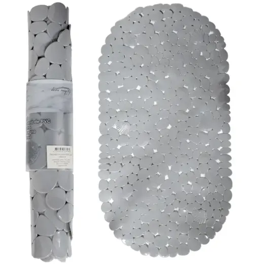 Dušas paklājs Stone 69x35cm 100% PVC, pelēks