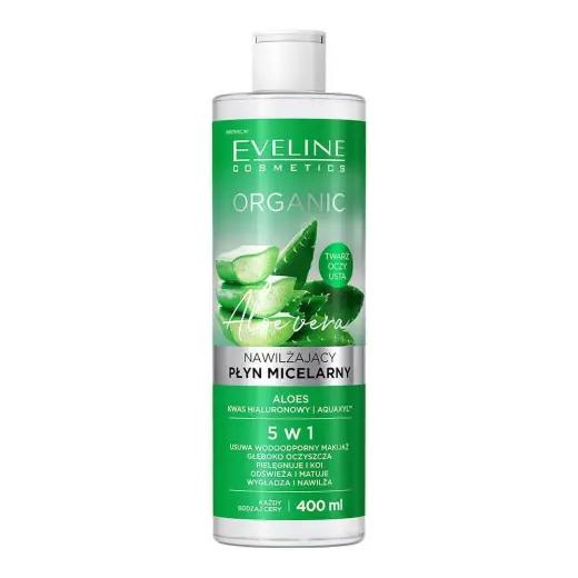 Eveline Cosmetics Organic Nawilżający Płyn Micelarny Do Demakijażu Z Aloesem Gesichtsreinigung 400.0 Ml