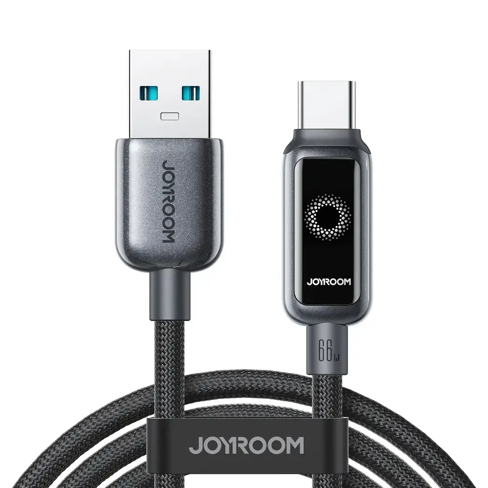 Joyroom S-A55 datu pārraides un uzlādes vads | USB-A uz USB-C | 66W | 1.2m | melns