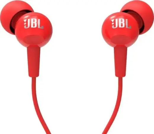 Wire earphones Jack 3,5 mm JBL C100Si red