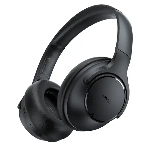 Acefast around-ear wireless headphones Bluetooth 5.0 Hybrid ANC (active noise reduction) waterproof IPX4 black (H1 black)