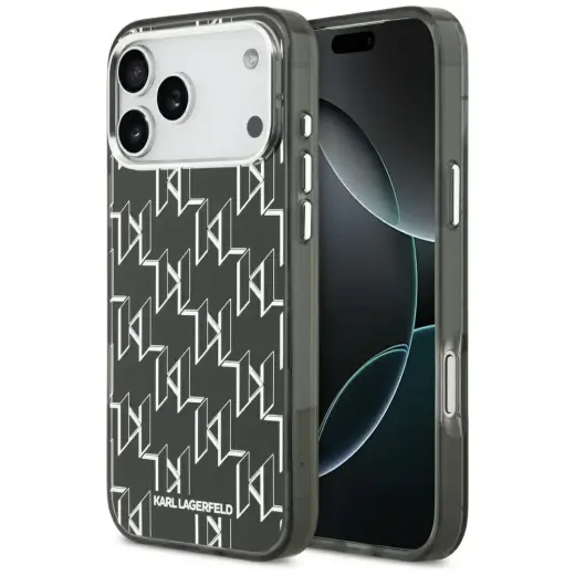 Karl Lagerfeld IML KL Monogram чехол с поддержкой MagSafe для телефона iPhone 17 Pro Max черный