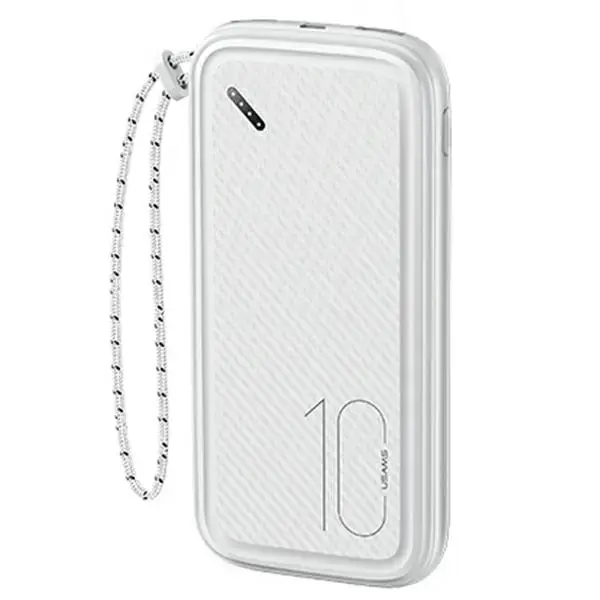 USAMS Ārējais akumulators (powerbank) PB56 10000mAh 2xUSB | USB-C | MicroUSB Ātrā uzlāde balts 10KCD15002 (US-CD150)