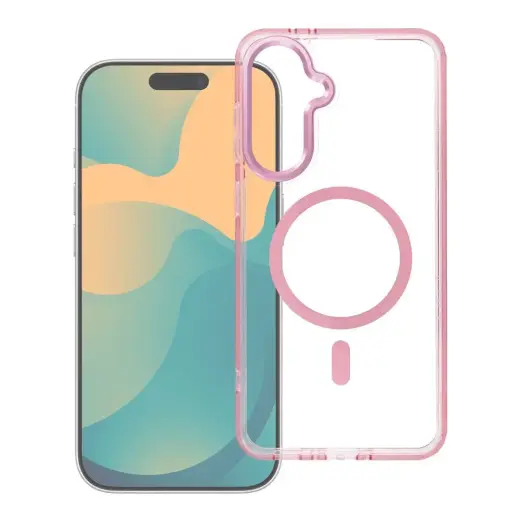Frame Clear Hybrid Mag telefoni ümbris MagSafe toega Samsung Galaxy S25 FE (S731) | S26 FE (S741) roosa