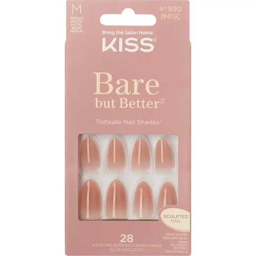 KISS Bare but Better Press on Glue Nails - Fairest Nude