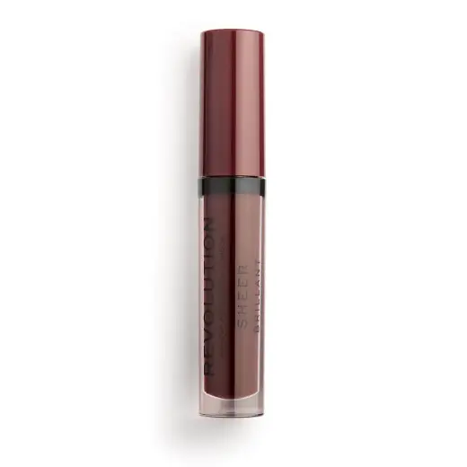 Makeup Revolution, Sheer Brillant, Vegan, Lip Gloss, 148, Plum, 3.5 ml