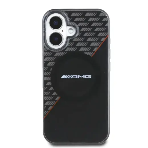 AMG Rhombs MagSafe Case for iPhone 16 Plus Black|Red