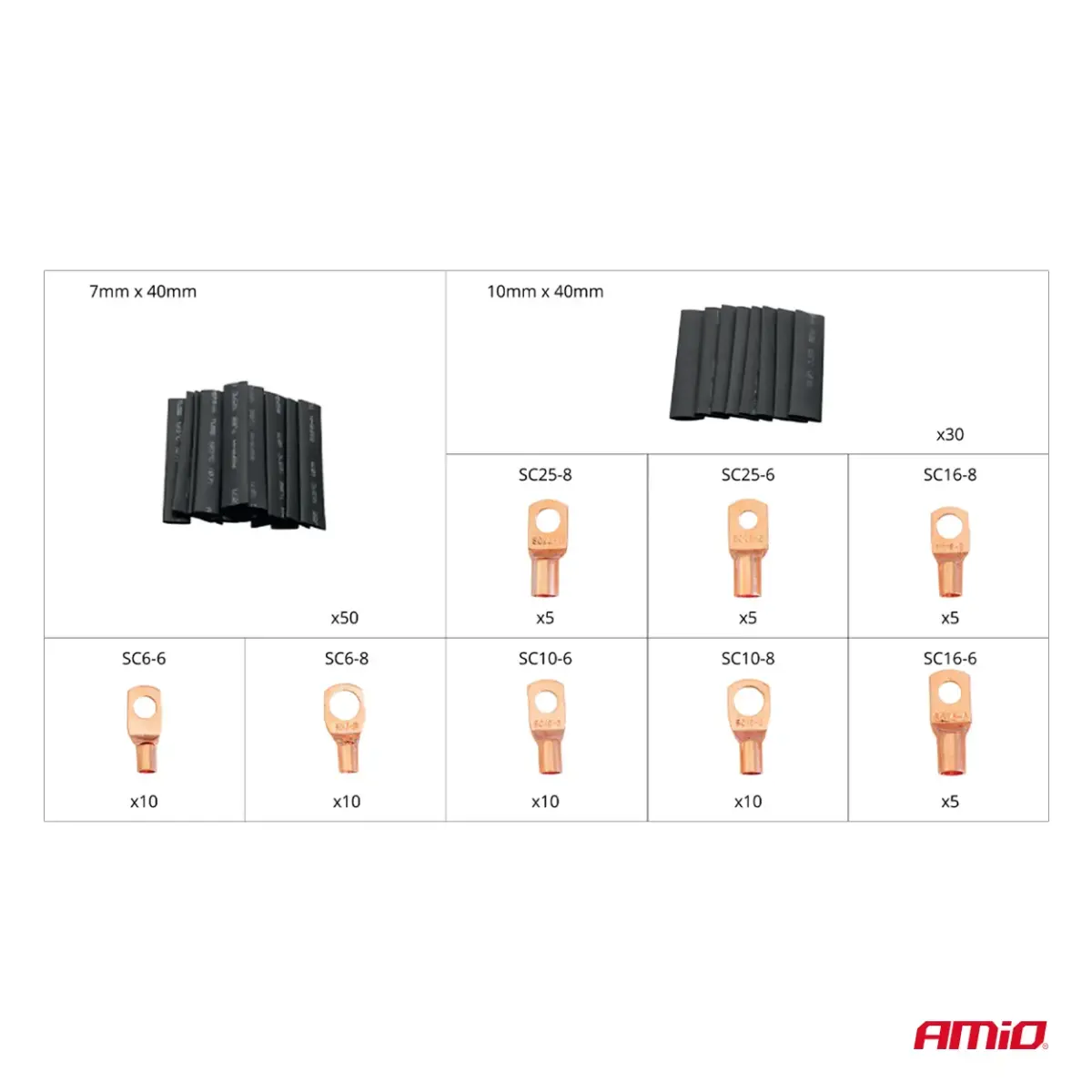 Heat shrink wire Connectors and Tubes 140pcs AMIO-04121