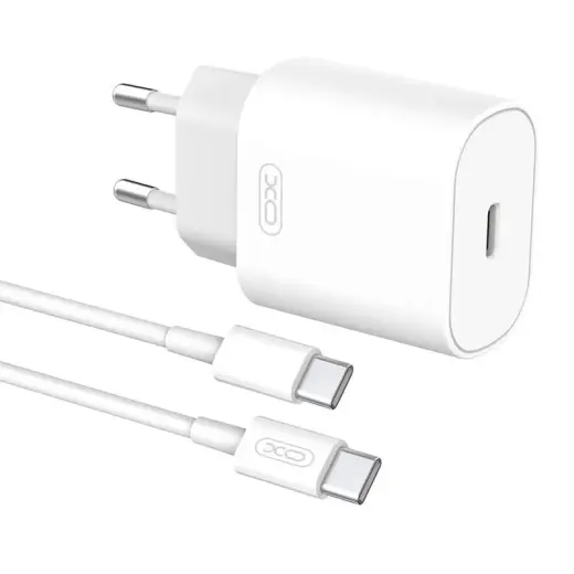 Wall Charger with + USB-C Cable XO L91EU 25W (white)