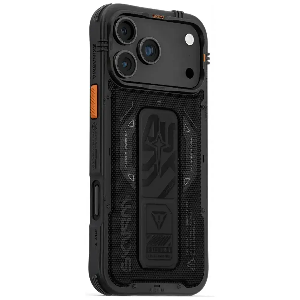 Skinarma Phantom Case for iPhone 17 Pro Max Magnetic Charging + Grip Stand Black