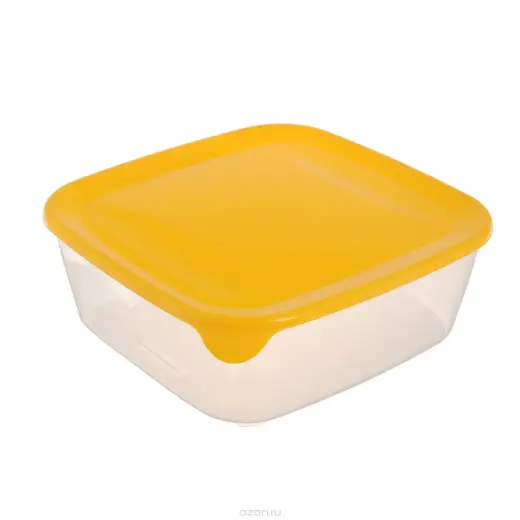 Food container square 0,8L Fresh&Go yellow