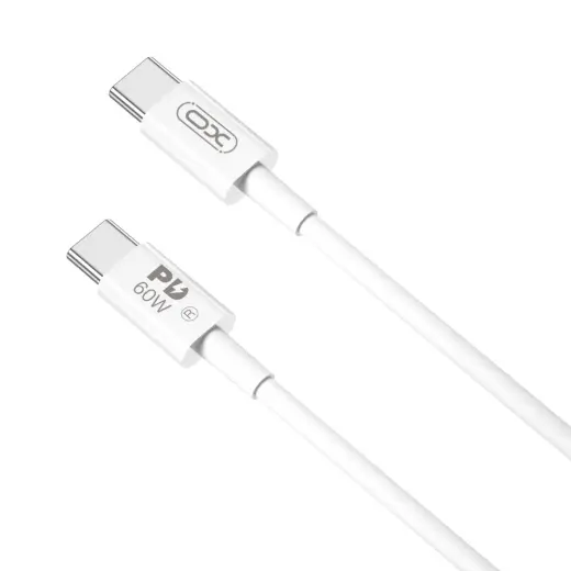 XO NB-Q190A duomenų perdavimo ir įkrovimo laidas | USB-C į USB-C | PD | 60W | 1m | baltas