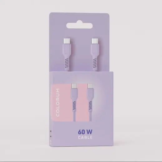COLORUM CK60-AC-02 datu pārraides un uzlādes vads | USB-A to USB-C | 15W | 1.8m | rozā
