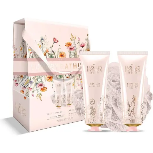 Grace Cole, Set Regalo Bellezza, Körperpflegeset in Einer Geschenkverpackung Pfingstrose, Pfirsich & Himbeere 3-tlg (Set per La Cura Del Corpo)