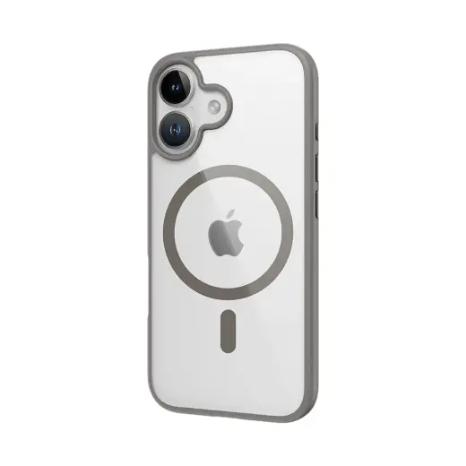 Rock Guard Series Magnetic Case for Iphone 16 transparent-grey