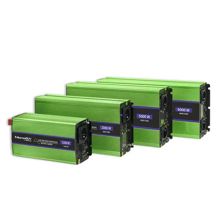Qoltec Pure Sine Wave Inverter Monolith | battery charger | UPS | 3000W | 6000W | 12V to 230V | LCD