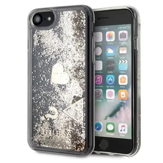 Guess GUHCI8GLHFLGO iPhone 7|8|SE 2020 |SE 2022gold|złoty hard case Glitter Hearts