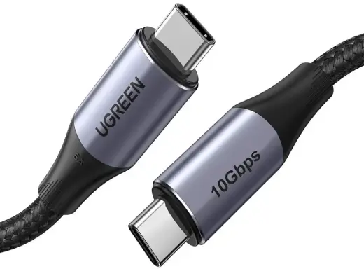 UGREEN US355 datu pārraides un uzlādes vads | USB-C uz USB-C | 100W | 1m | melns