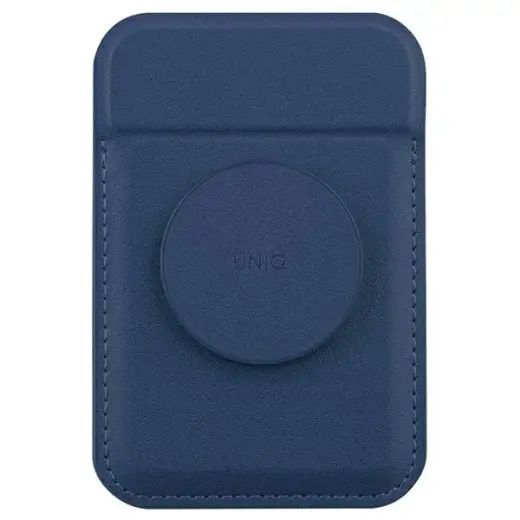 UNIQ Flixa magnetyczny portfel na karty z podpórką granatowy|navy blue