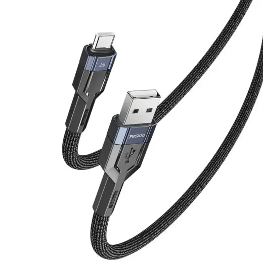 YESIDO CA106 andmeedastus- ja laadimiskaabel | USB-A kuni USB-C | 18W | 1.2m | must