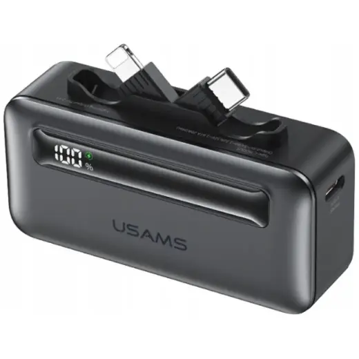 Powerbank USAMS XB-Series CD233 5000mAh PD 20W with cable USB-C / Lightning silver